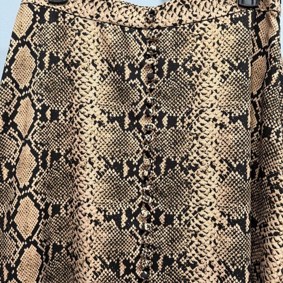 Zara Snake Print Midi Skirt A-Line Grunge Y2K Glamcore Modern Boho Edgy Size M - Picture 6 of 13